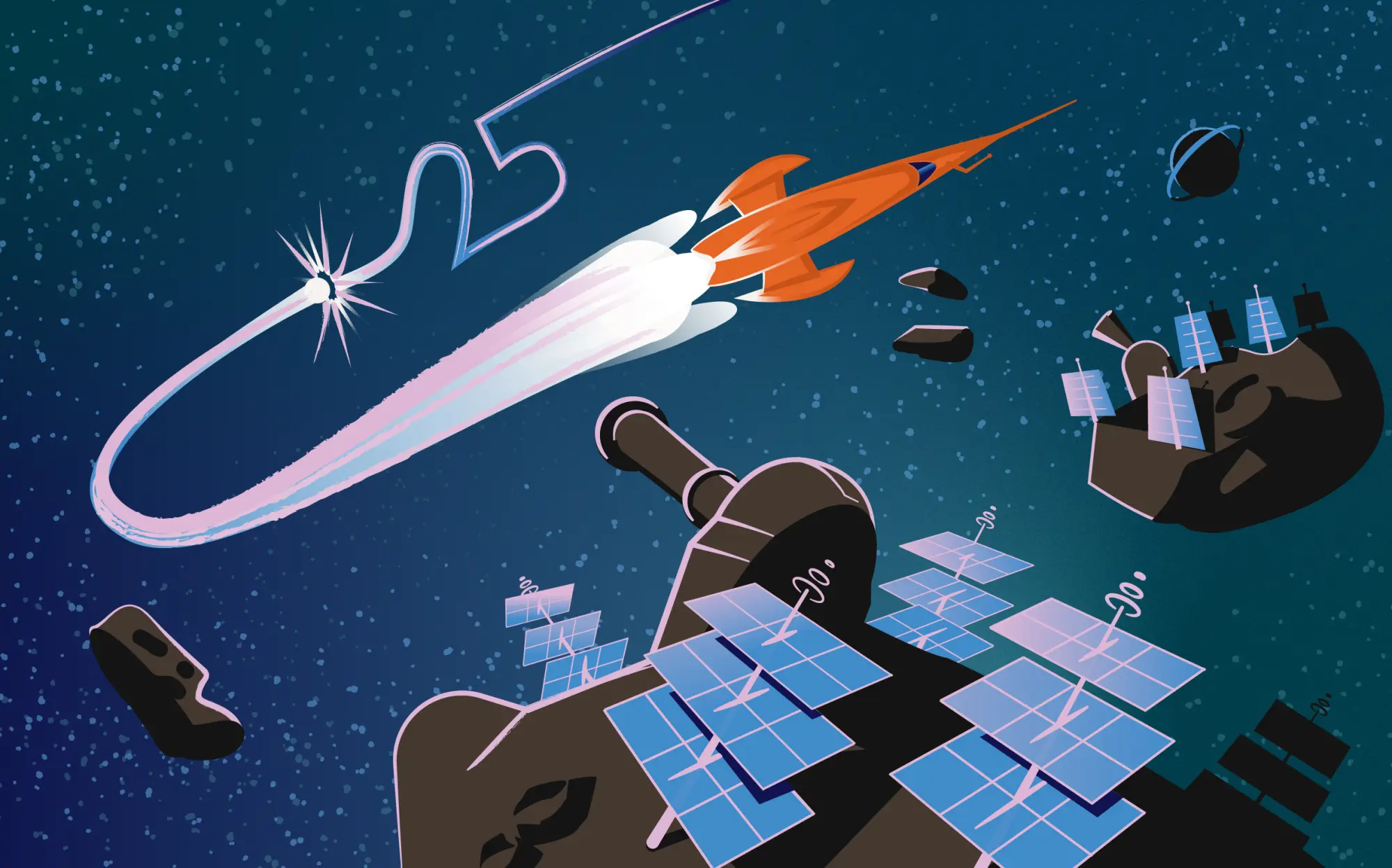 Illustration of a spaceship